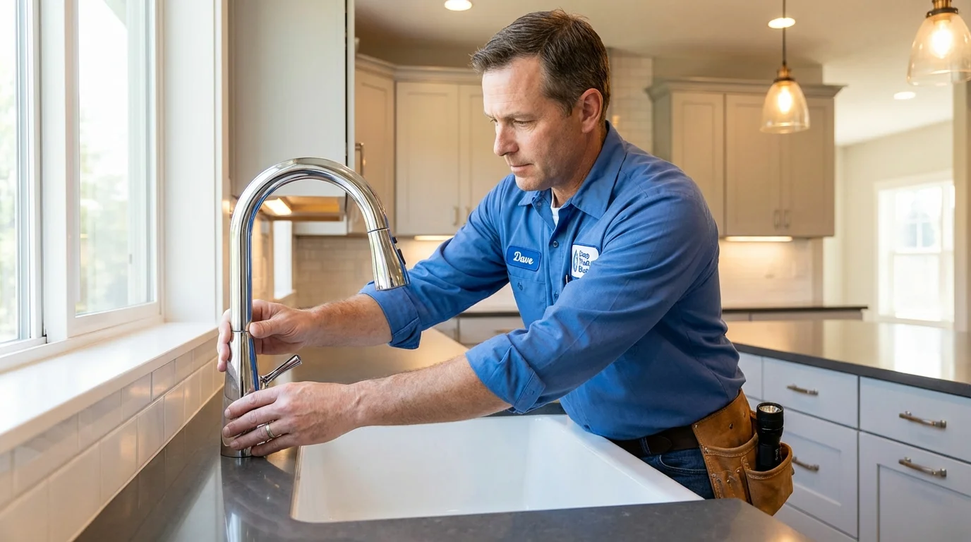 Kitchen faucet installation by Johns Plumbing LLC in Hopwood